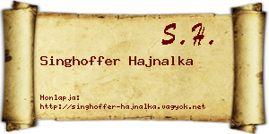 Singhoffer Hajnalka névjegykártya
